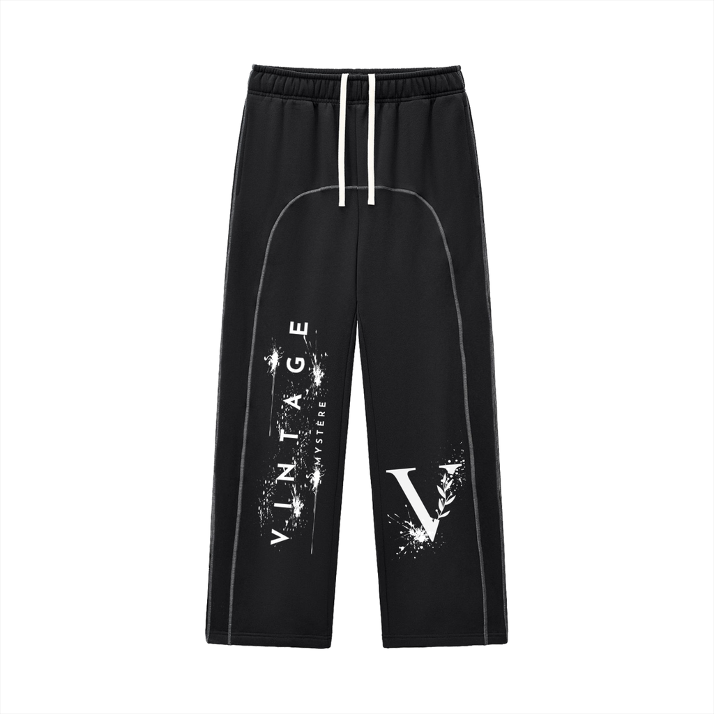 Vintage Contrast-Stitched Fleece Sweatpants