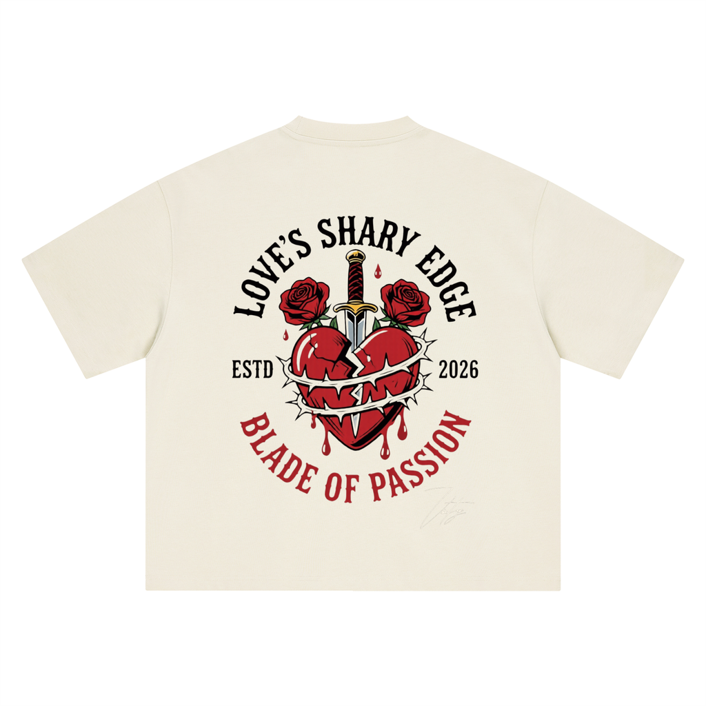 Vintage' Pierced Heart Boxy Oversized T-Shirt