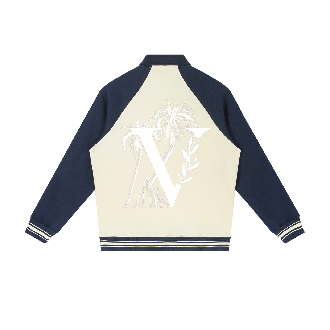 Contrast Raglan Sleeve Baseball Jacket
