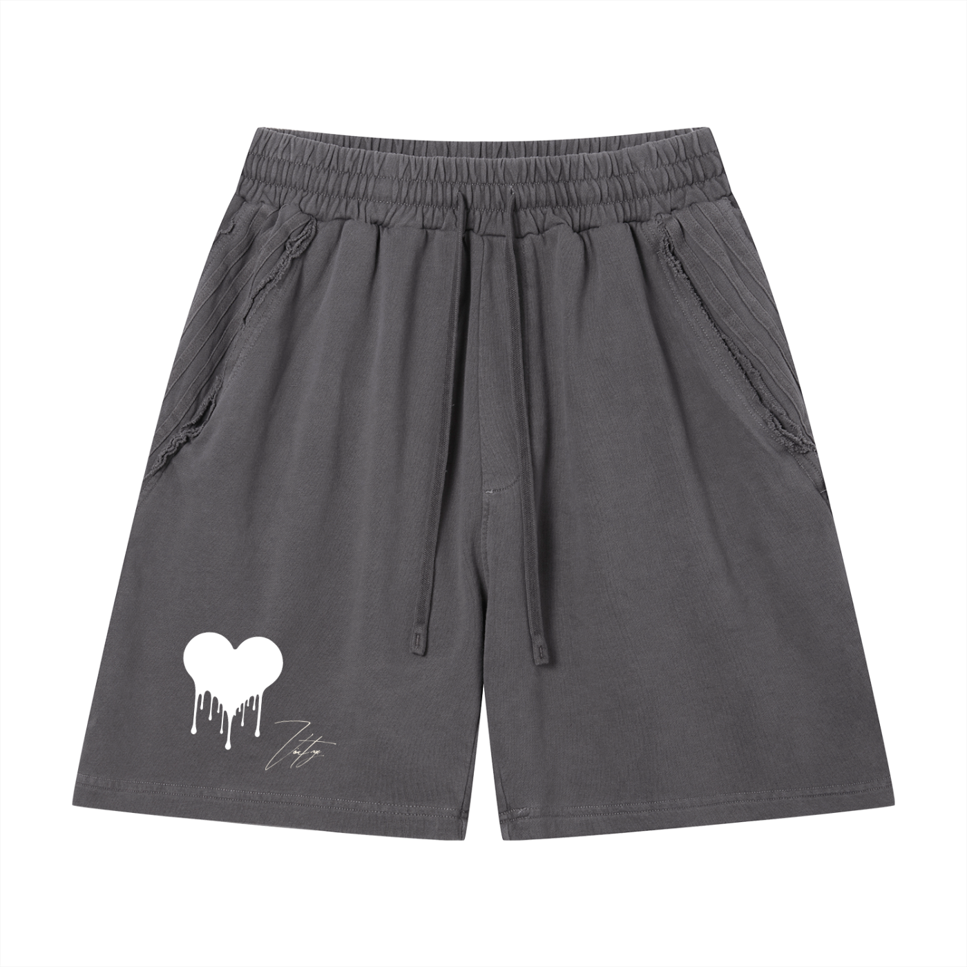 Unisex Vintage Wash Raw Edge Shorts
