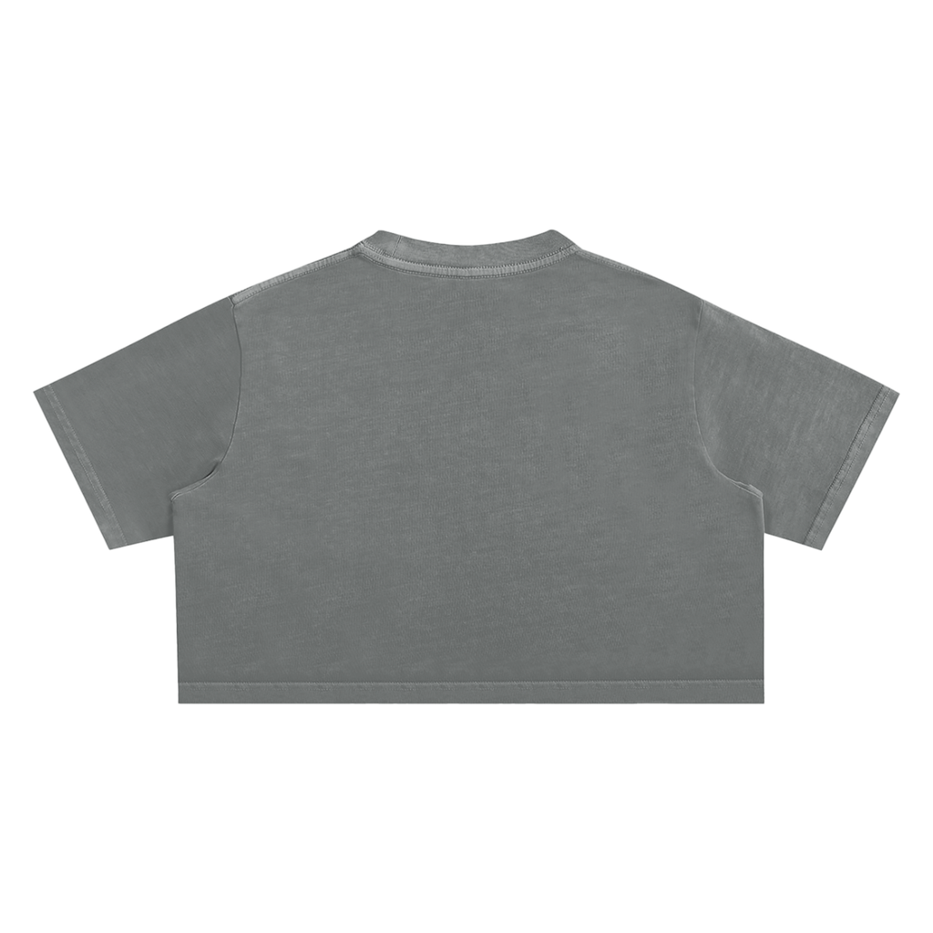 Identity is Everything' Snow Washed Crop Top