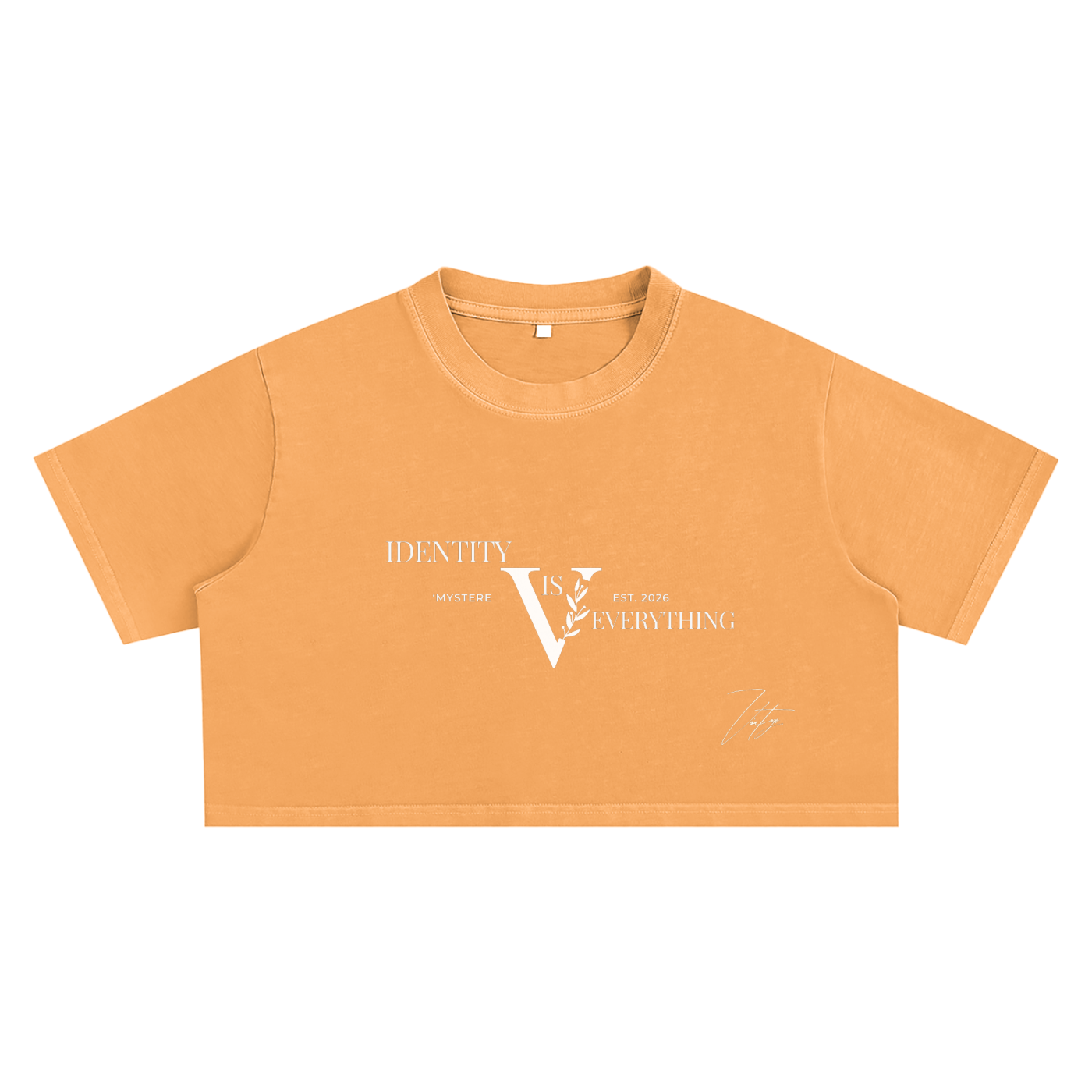 Identity is Everything' Snow Washed Crop Top