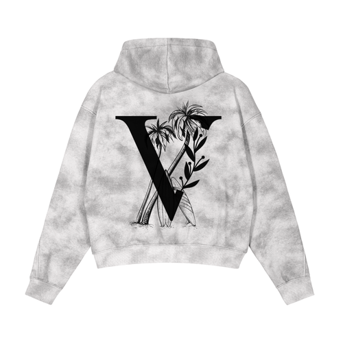 Dirty Washed Zip-Up Fleece Hoodie