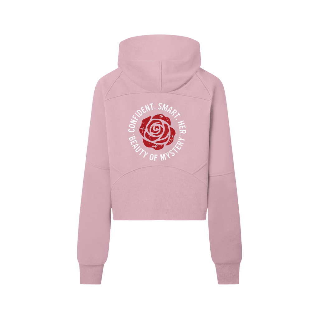 "HER" Vintage Cropped Half-Zip Hoodie
