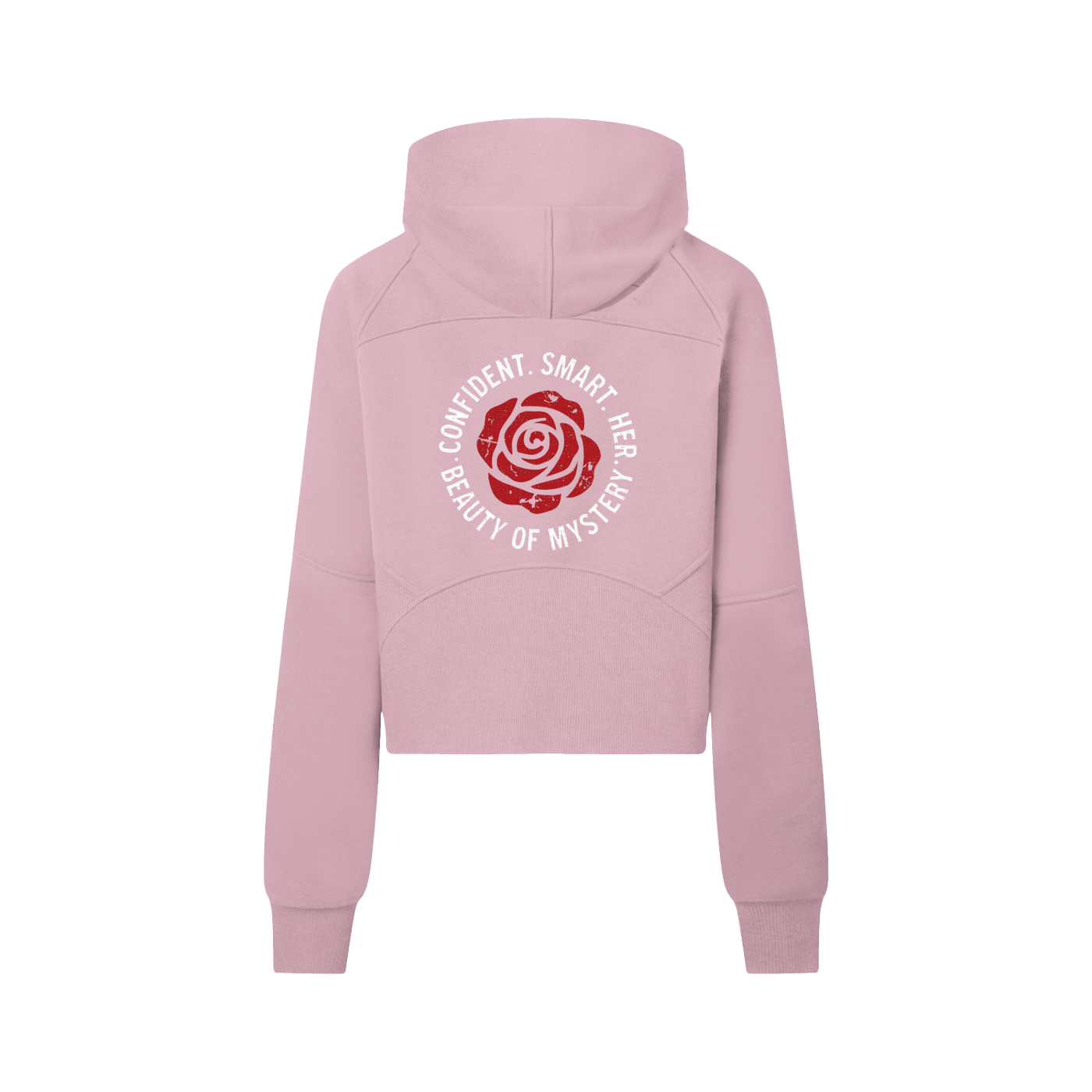 "HER" Vintage Cropped Half-Zip Hoodie