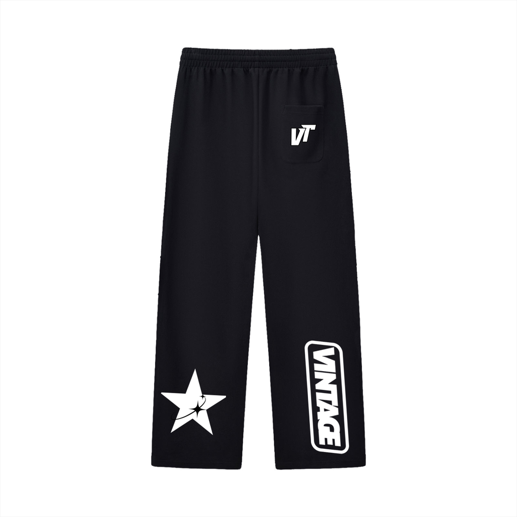 Curved Stripe Straight Sweatpants