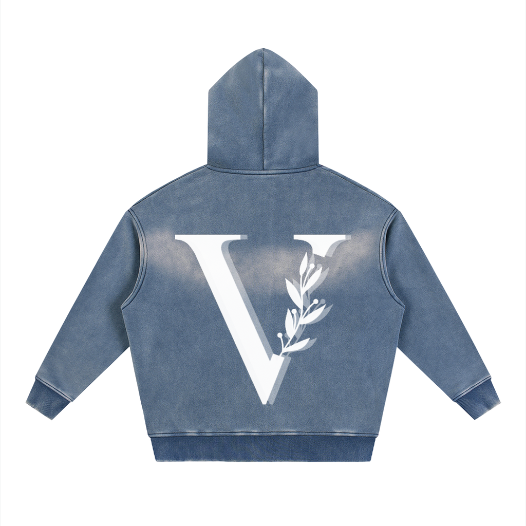 Sunfade Two-way Zipper Boxy Fleece Hoodie