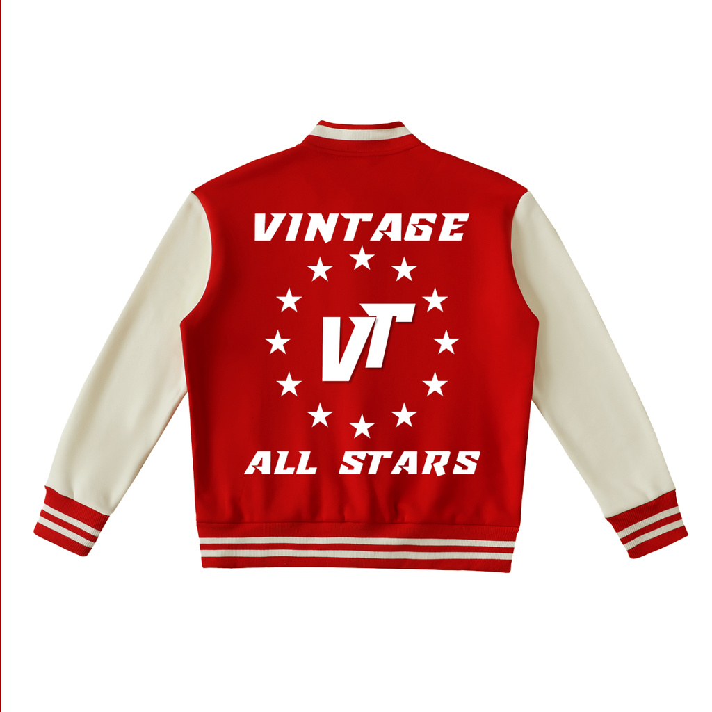 Two-Tone Fleeced Varsity Jacket