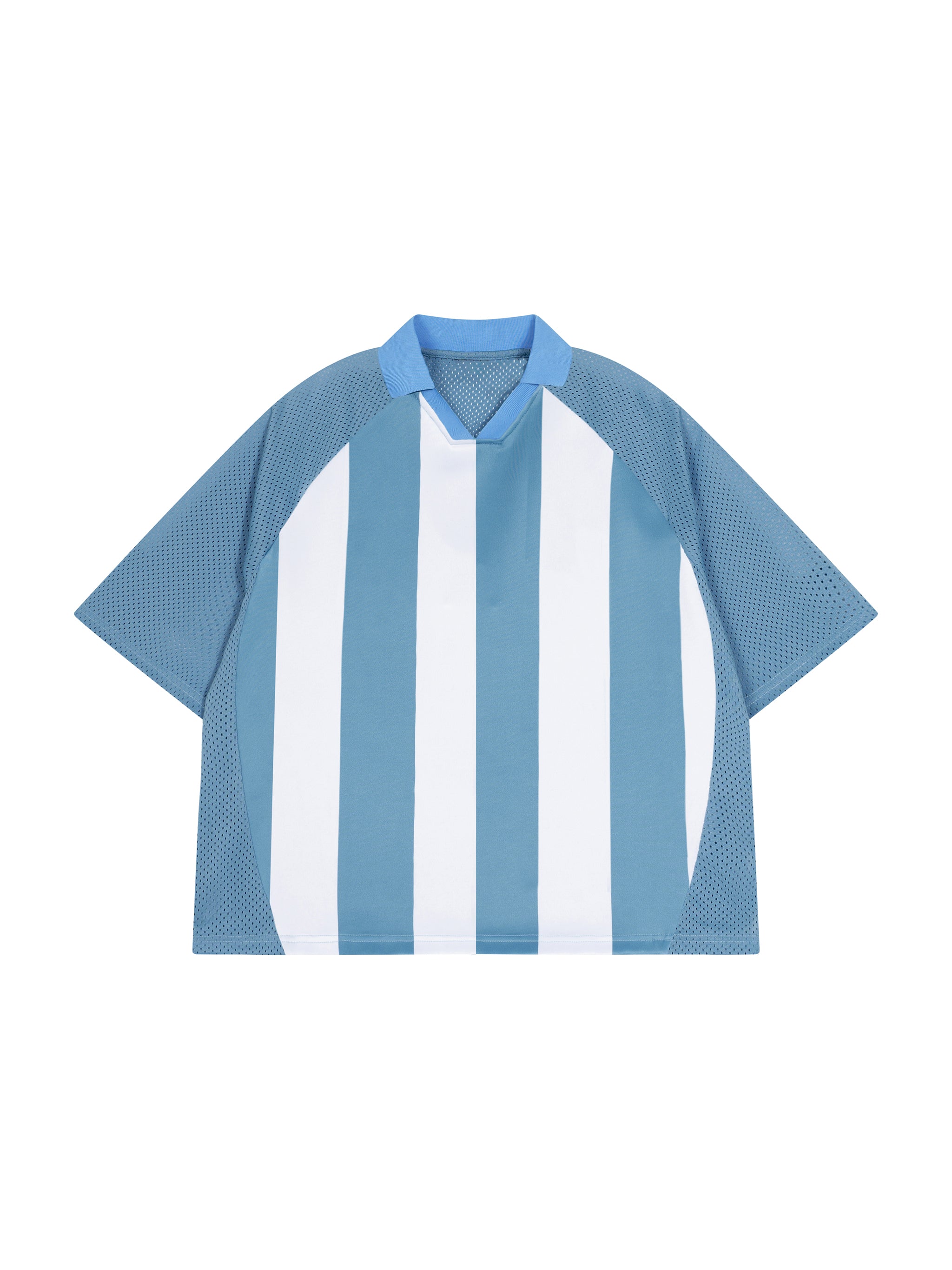 Unisex Striped Mesh Boxy Soccer Jersey